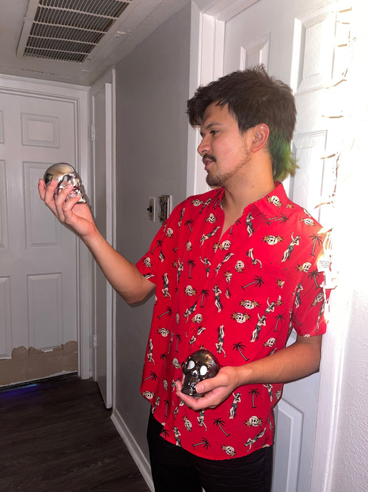 VSTR SUMMER SKULL BUTTON UP